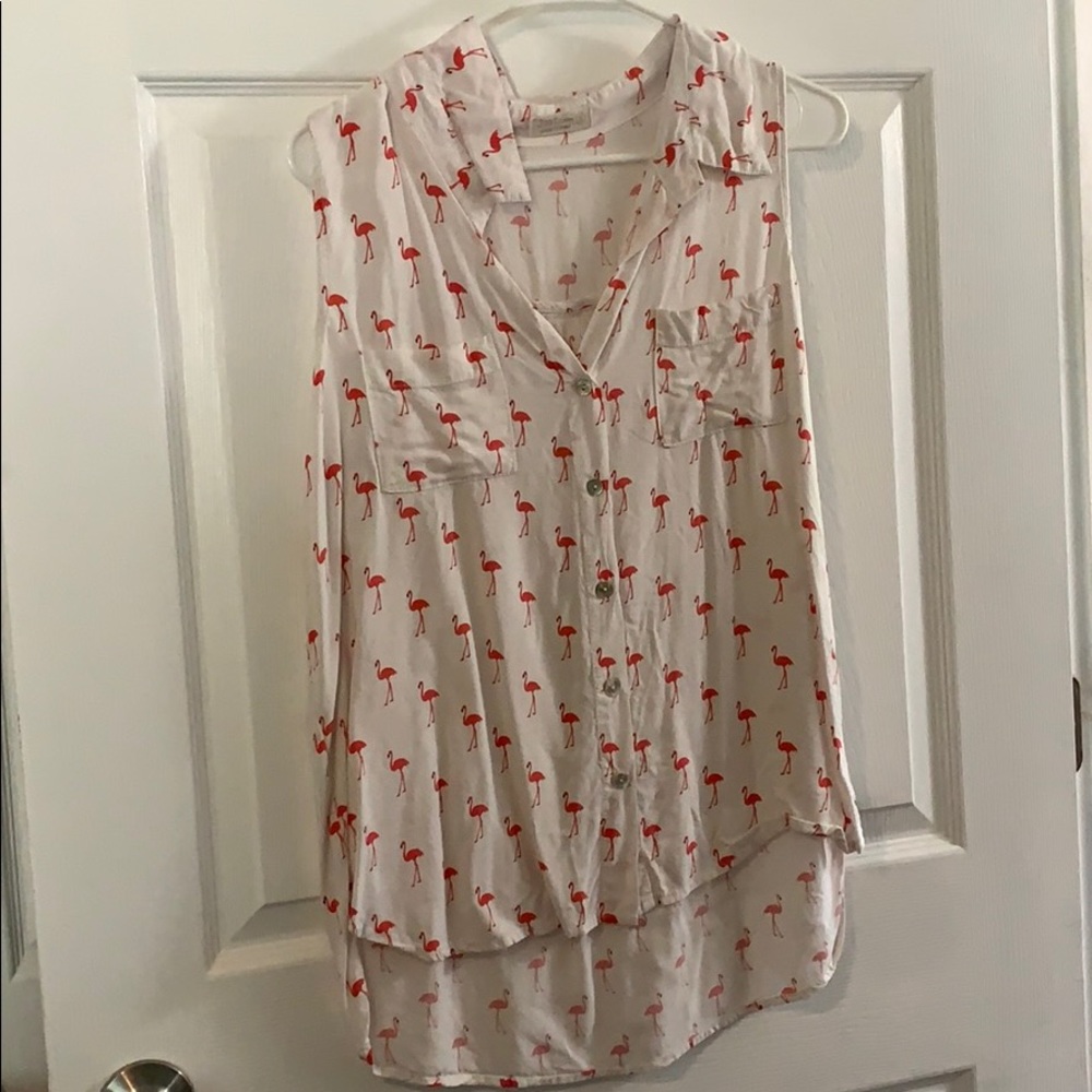 Flamingo sleeveless blouse